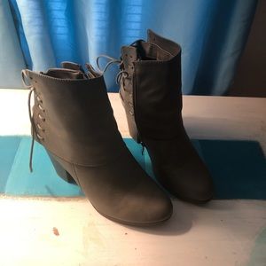 Laced grey booties